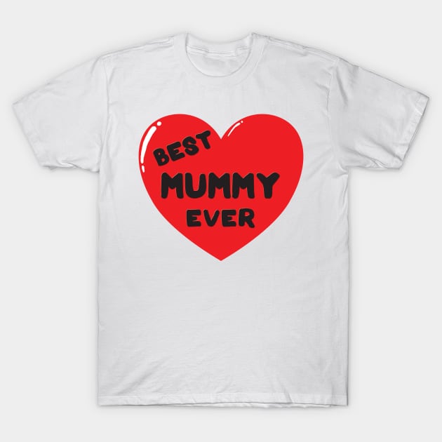 Best mummy ever heart doodle hand drawn design T-Shirt by The Creative Clownfish